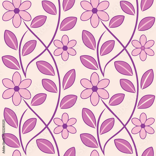 Vector Sweet Pea Flowers Seamless Pattern – Delicate Floral Repeat Design for Fabric and Decor