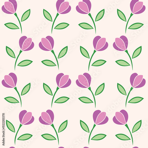 Vector Sweet Pea Flowers Seamless Pattern – Delicate Floral Repeat Design for Fabric and Decor