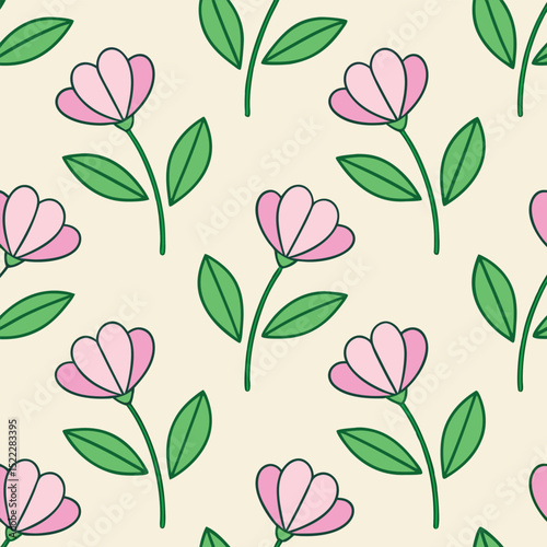 Vector Sweet Pea Flowers Seamless Pattern – Delicate Floral Repeat Design for Fabric and Decor