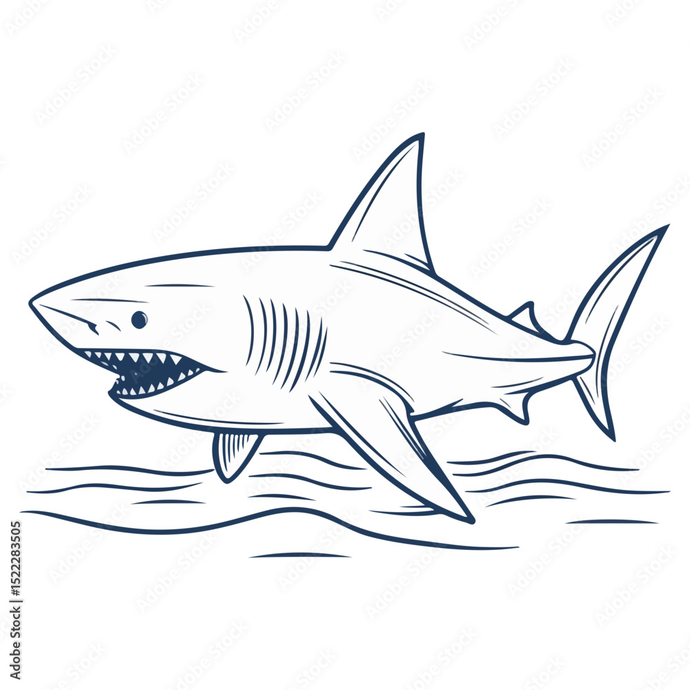 Obraz premium shark, underwater animal, vector, transparent background, icon, fish, sea, animal, isolated, ocean, underwater, predator, danger, wildlife, marine, dangerous, fin, nature, symbol