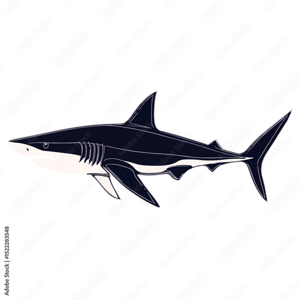 Fototapeta premium shark, underwater animal, vector, transparent background, icon, fish, sea, animal, isolated, ocean, underwater, predator, danger, wildlife, marine, dangerous, fin, nature, symbol