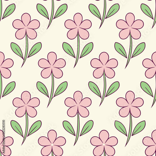 Vector Sweet Pea Flowers Seamless Pattern – Delicate Floral Repeat Design for Fabric and Decor