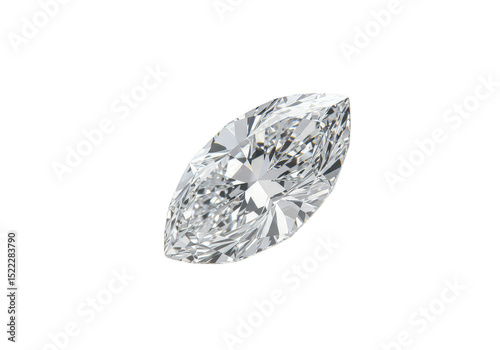 Isolated Transparent Marquise Cut Diamond Gemstone Precious Jewelry