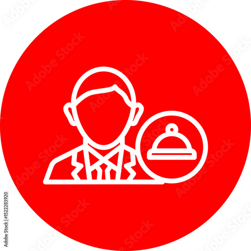 Customer Order Vector Line White Circle Red