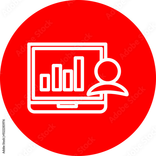 Customer Dashboard Vector Line White Circle Red