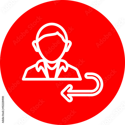 Returning Customer Vector Line White Circle Red