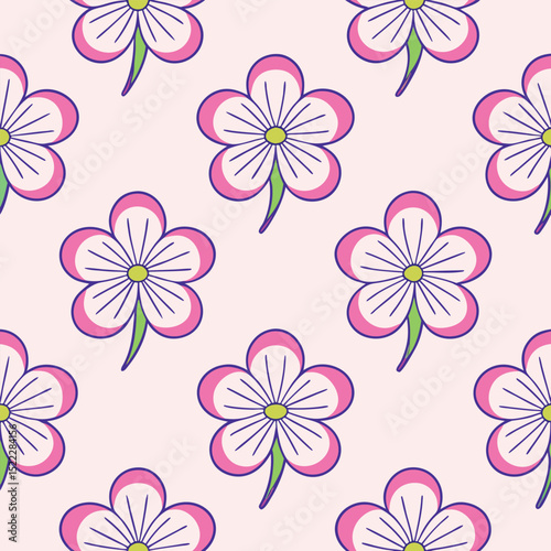Vector Sweet Pea Flowers Seamless Pattern – Delicate Floral Repeat Design for Fabric and Decor
