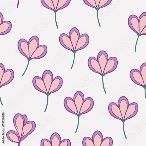Vector Sweet Pea Flowers Seamless Pattern – Delicate Floral Repeat Design for Fabric and Decor