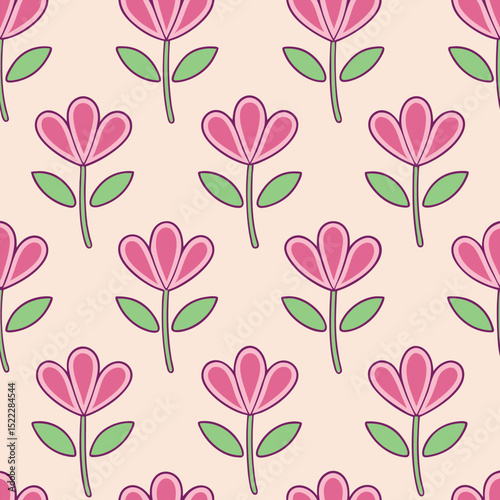 Vector Sweet Pea Flowers Seamless Pattern – Delicate Floral Repeat Design for Fabric and Decor