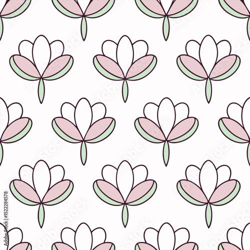 Vector Sweet Pea Flowers Seamless Pattern – Delicate Floral Repeat Design for Fabric and Decor
