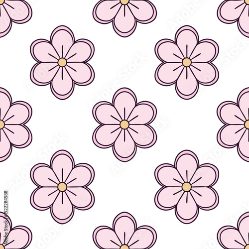 Vector Sweet Pea Flowers Seamless Pattern – Delicate Floral Repeat Design for Fabric and Decor