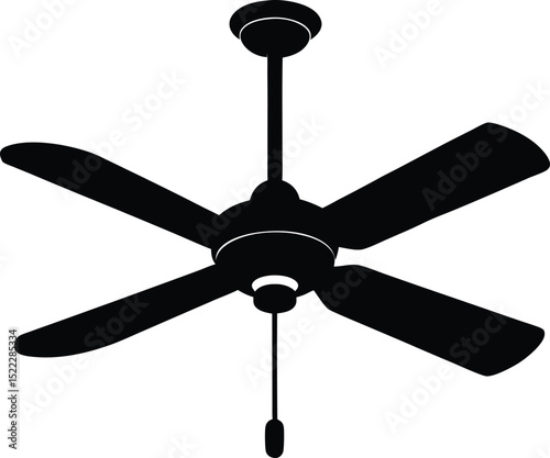 black fan isolated on white