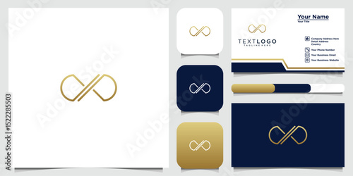 Elegant Infinity Logo Design for Business Card and Stationery Mockup