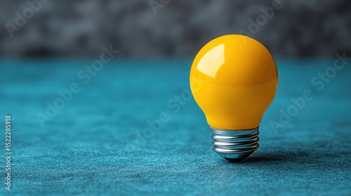 Yellow bulb glowing on fabric surface