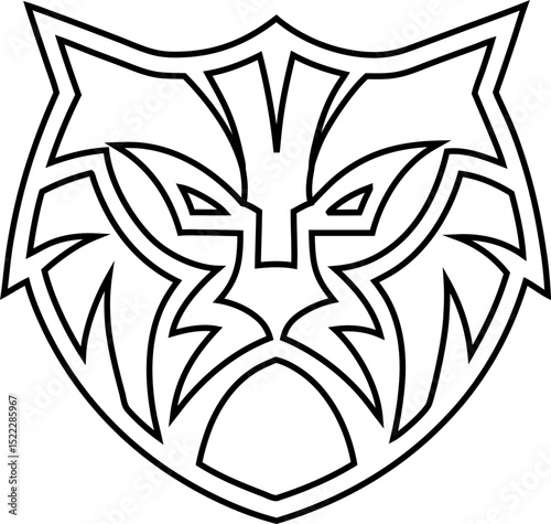Tiger and cat face line vector format. Perfect for zoo themes, branding, and kids’ content.