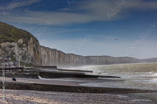 Veules-les-Roses and its famous coastline with cliffs over the Channel
