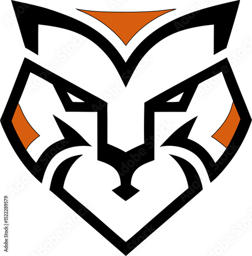  mask icon fox, tiger, or cat. Flat vector style for branding, games or digital assets.