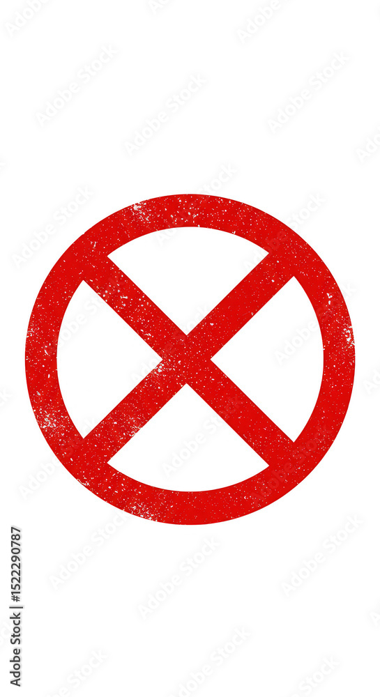 Obraz premium Red Cross Icon Illustration for Prohibition Sign on Transparent Background