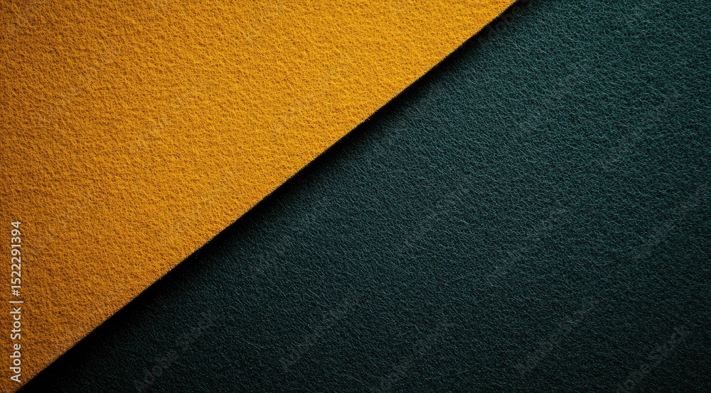 Fototapeta premium Diagonal split of textured mustard & navy