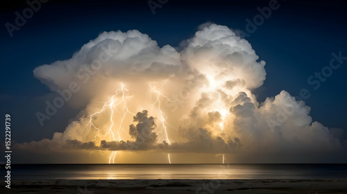 with spiraling vapor trails and glitch-like lightning strikes