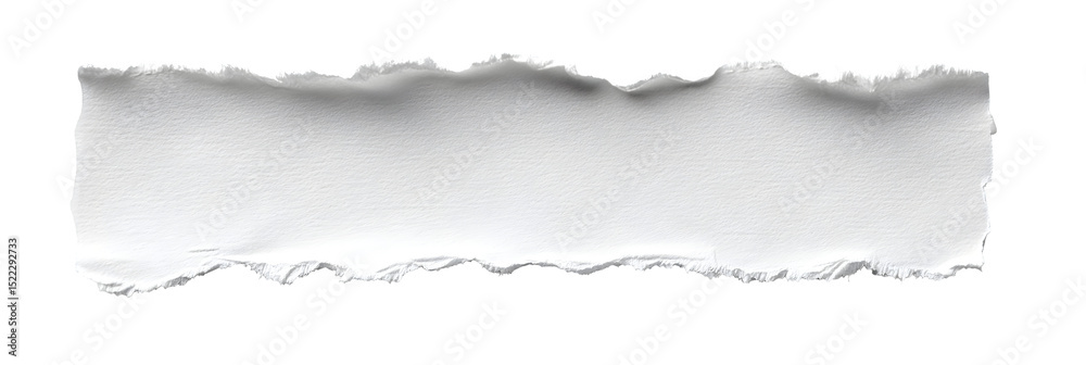 Fototapeta premium White ripped paper edges with torn texture, horizontal strip, isolated on transparent background --ar 3:1 --v 7.0 --p 537mr6h --s 250