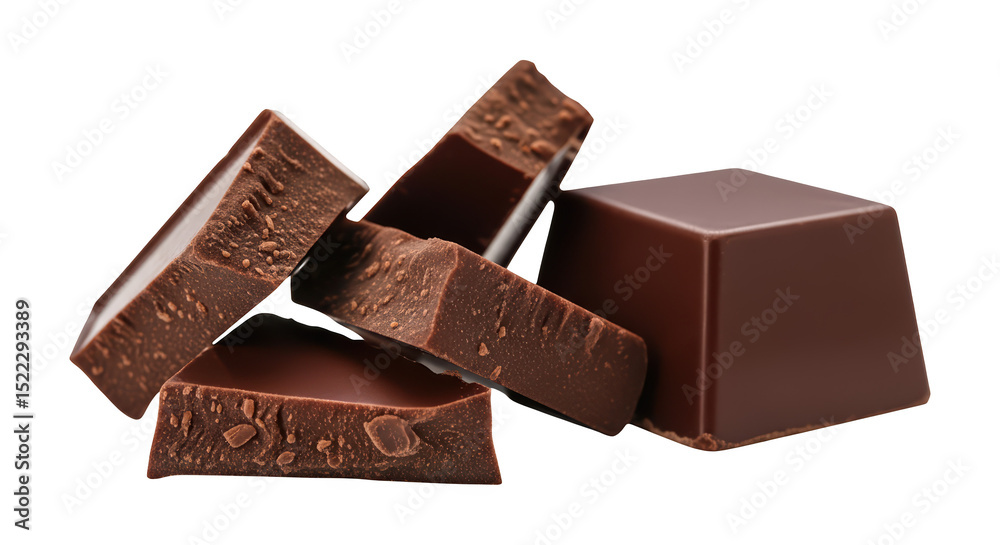 Dark chocolate pieces close up Dark chocolate pieces close up