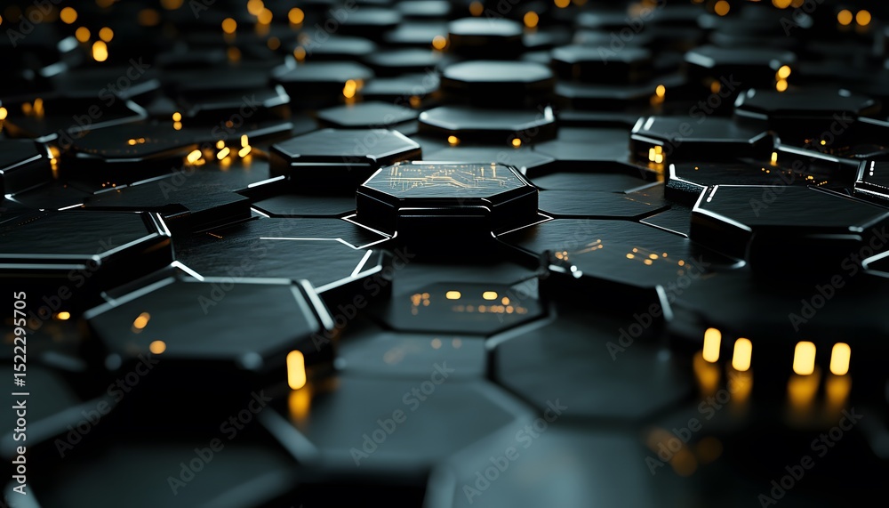 Fototapeta premium Abstract geometric pattern of hexagonal shapes.