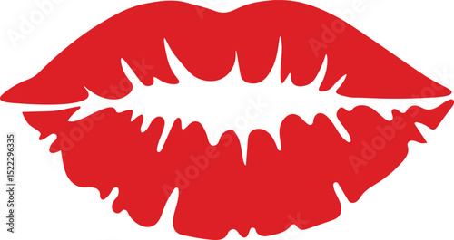 A vibrant red lips vector illustration, perfect for your design needs.
