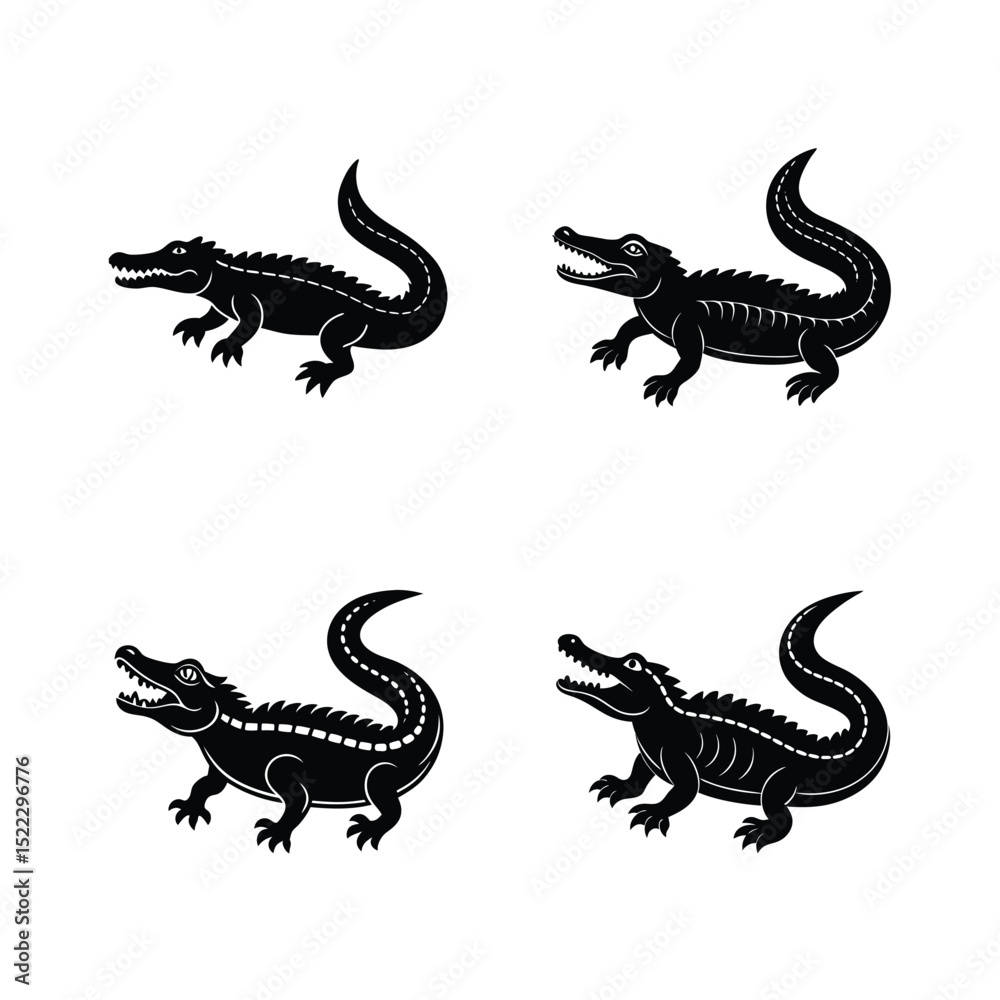 Fototapeta premium crocodile silhouette vector