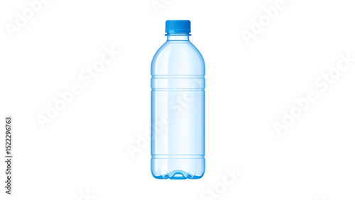 Small plastic water bottle isolated on transparent background