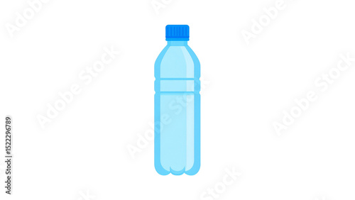 Small plastic water bottle isolated on transparent background