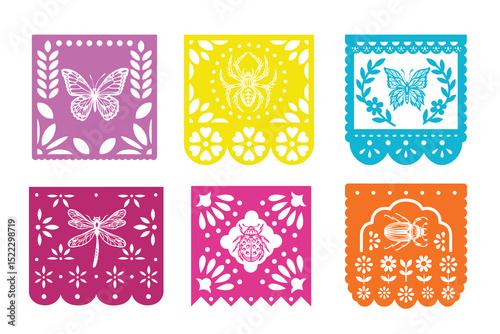 Insects Papel Picado Svg