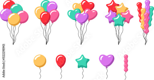 Colorful  balloons icon set