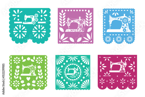 Sewing Machine Papel Picado Svg