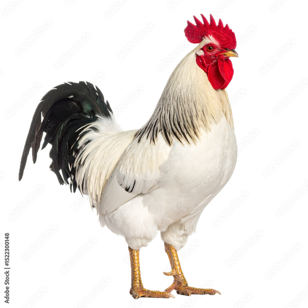Fototapeta premium Rooster standing isolated on white background