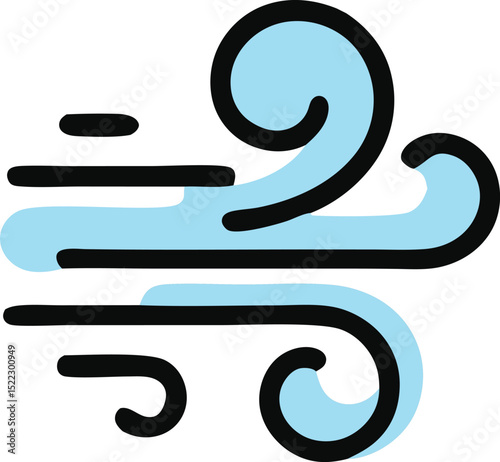 Stylized wind illustration abstract graphic design concept