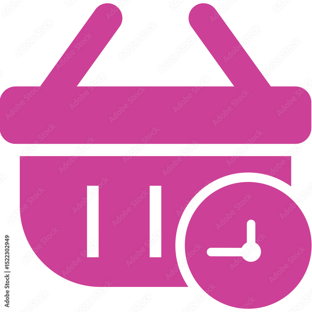Obraz premium Shopping time, timing, cart icon