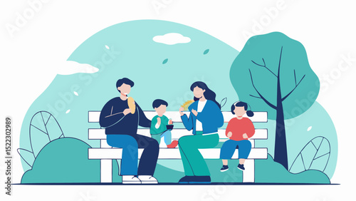 BBQ Picnic Family Summer food Minimal Vector