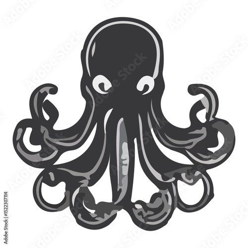 octopus, underwater animal, vector, transparent background, animal, sea, icon, nature, ocean, creature