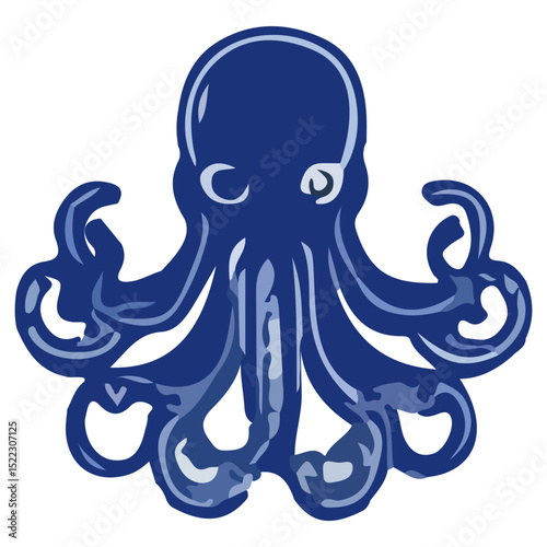 octopus, underwater animal, vector, transparent background, animal, sea, icon, nature, ocean, creature