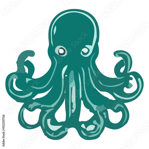 octopus, underwater animal, vector, transparent background, animal, sea, icon, nature, ocean, creature