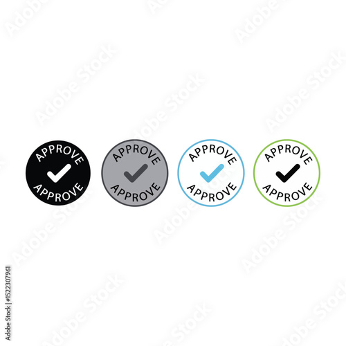 Collection of Approval Stamps and Symbols Art & Illustration