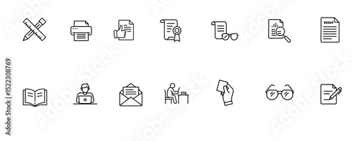 Education & Stationery Icon Illustration Vector