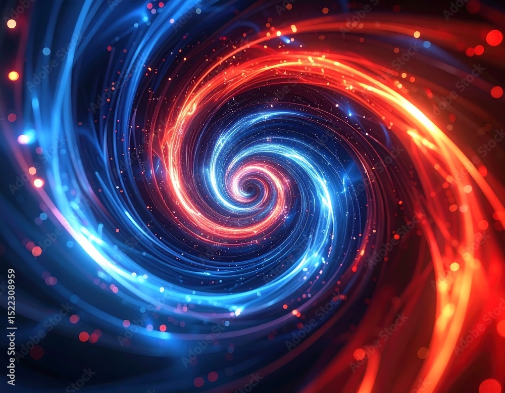 Fototapeta premium Abstract swirling vortex of light