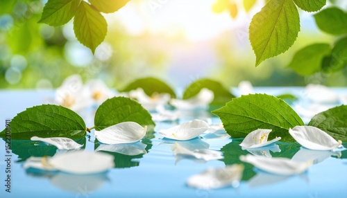 white flower petals with leaves in nature background