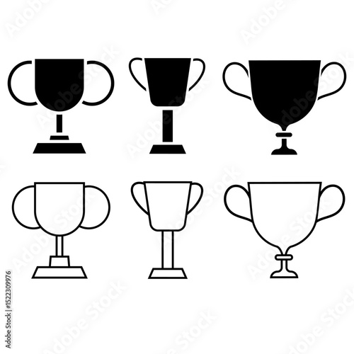 Cup icon vector set. Trophy illustration sign collection. champions symbol. Win logo