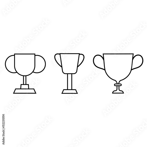 Cup icon vector set. Trophy illustration sign collection. champions symbol. Win logo