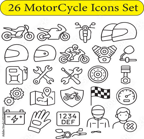 MotorCycle Icons set