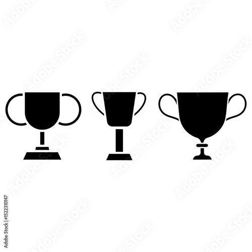 Cup icon vector set. Trophy illustration sign collection. champions symbol. Win logo