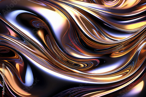 Luxury Fluid Art: Vibrant Metallic Ink Wallpaper